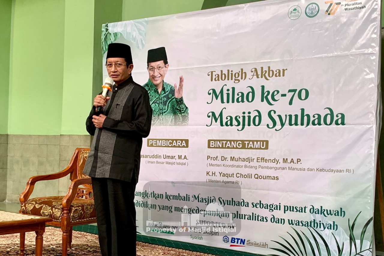 KH Nasaruddin Umar Hadiri Milad ke-70 Masjid Syuhada Yogyakarta