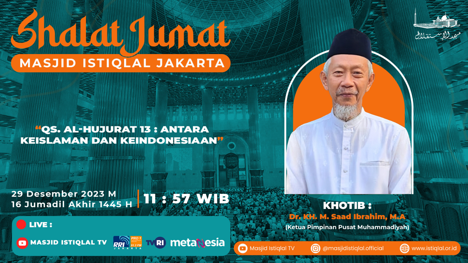 Khutbah Jumat Masjid Istiqlal: Antara Keislaman dan Keindonesiaan