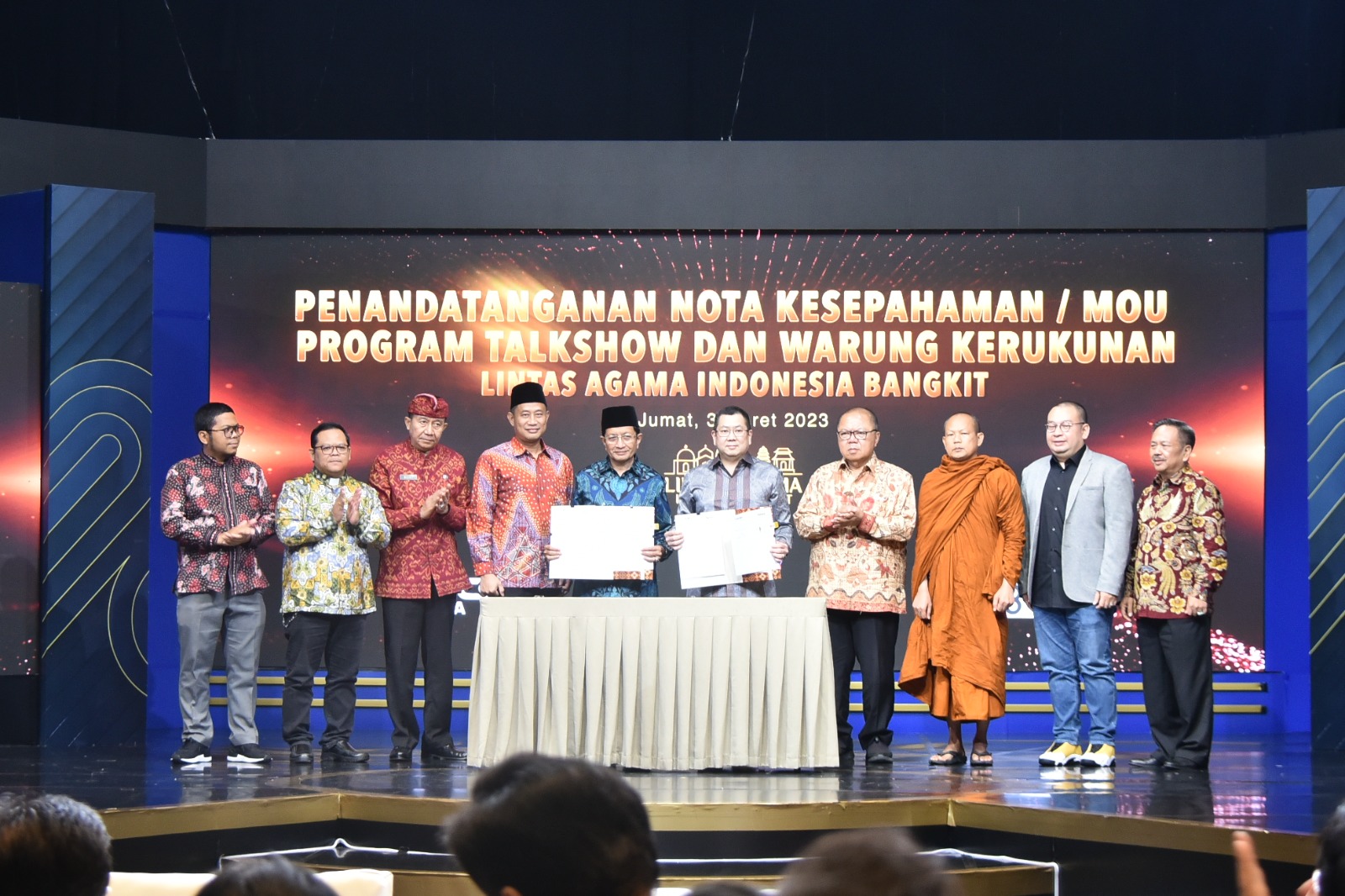 Prof Dr KH Nasaruddin Umar Tandatangani MoU Program Warung Kerukunan Lintas Agama Indonesia Bangkit